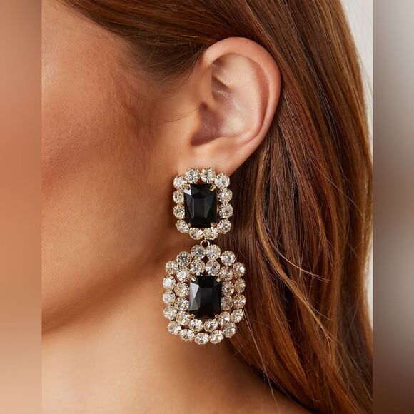 Zara Jewelry - Elegant Black and silver Earrings A1116